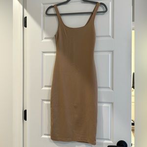 Zara Tan Midi Bodycon Dress